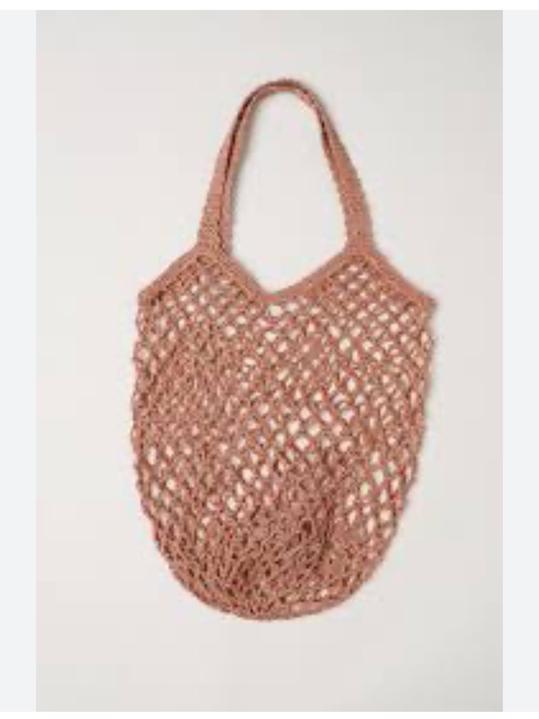 H&M Summer Crochet Net Tote Bag In Rust